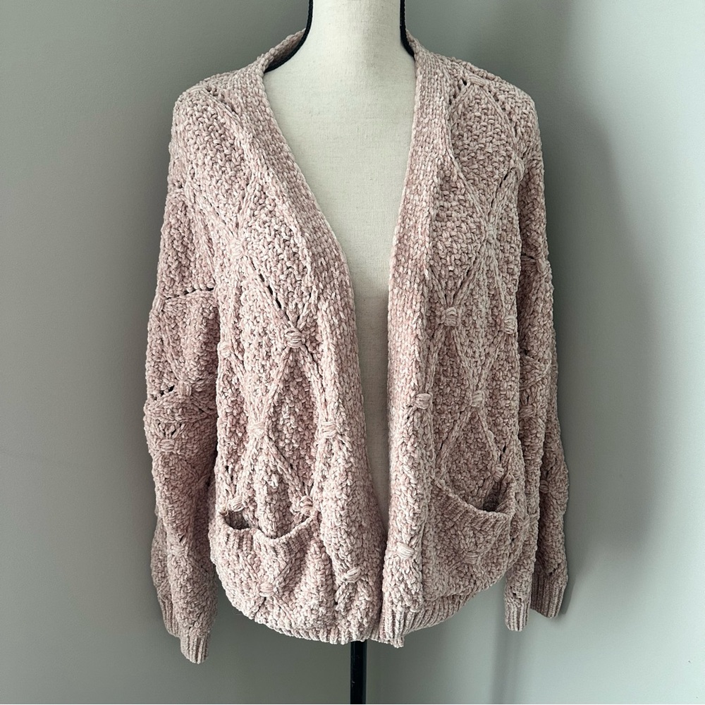 Tularosa Soft Tully Cardigan Plush Chenille Sweater - Picture 4 of 8